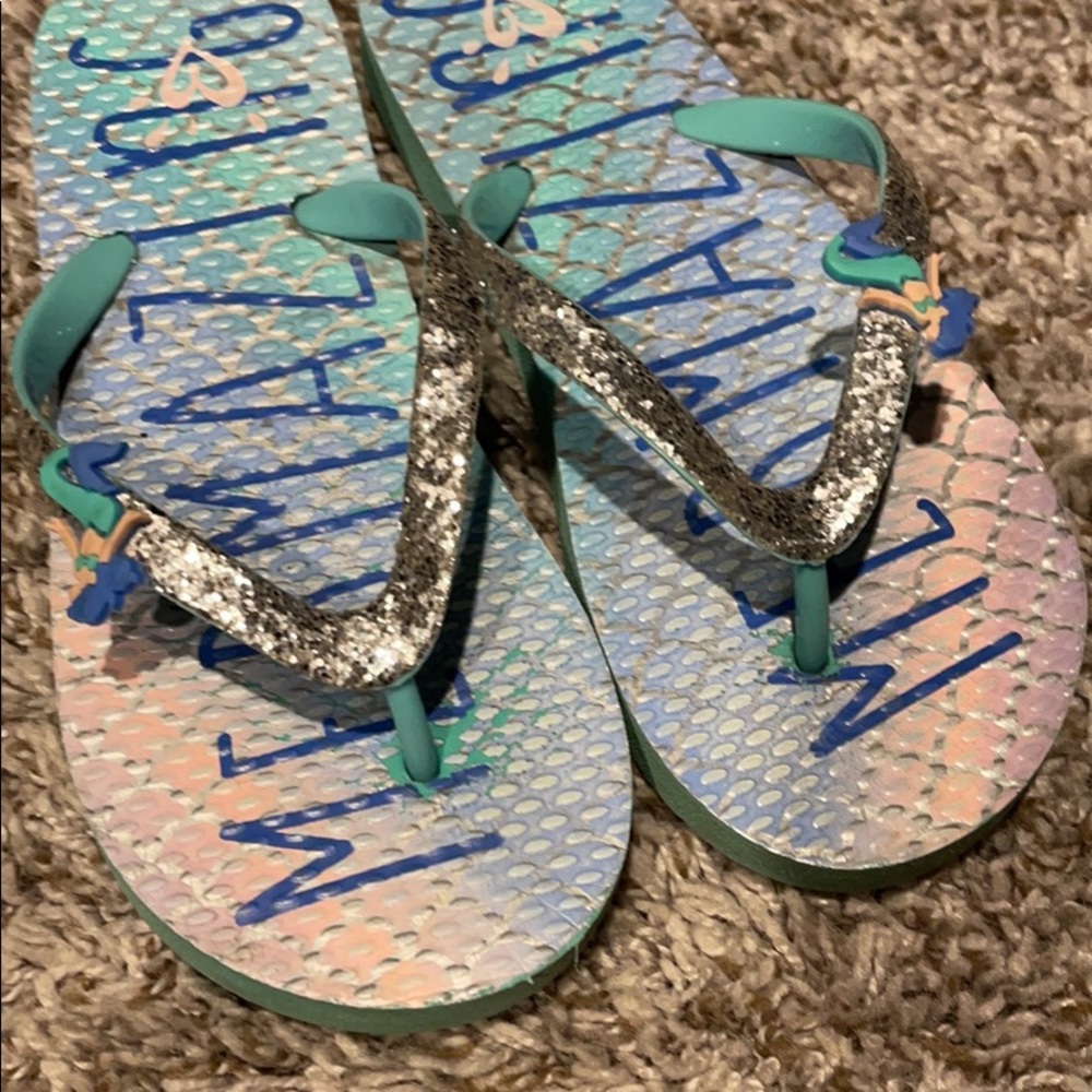 Justice mermaid flip flops 13/1
